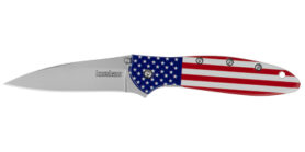 KERSHAW LEEK 3" USA FLAG/SLV
