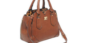 BULLDOG SATCHEL PURSE W/HLSTR CHSTNT