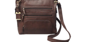 BULLDOG LARGE CROSS BODY PURSE BRN